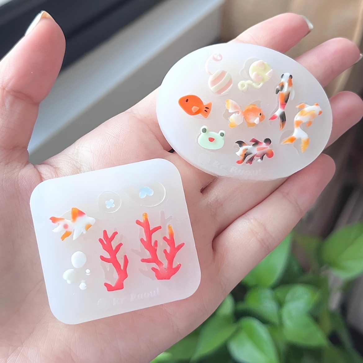 

1pc Goldfish Coral Accessories Resin Patches Picture Frame Decoration Resin Mold Resin Epoxy Keychain Silicone Mold