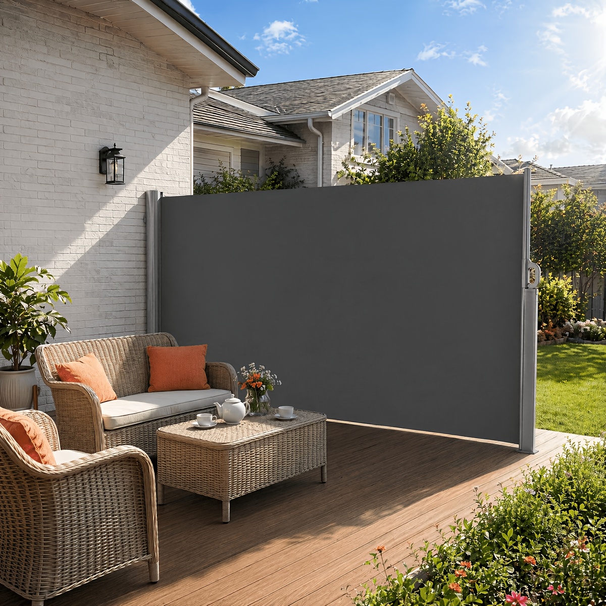 retractable privacy screen sold on Temu United States