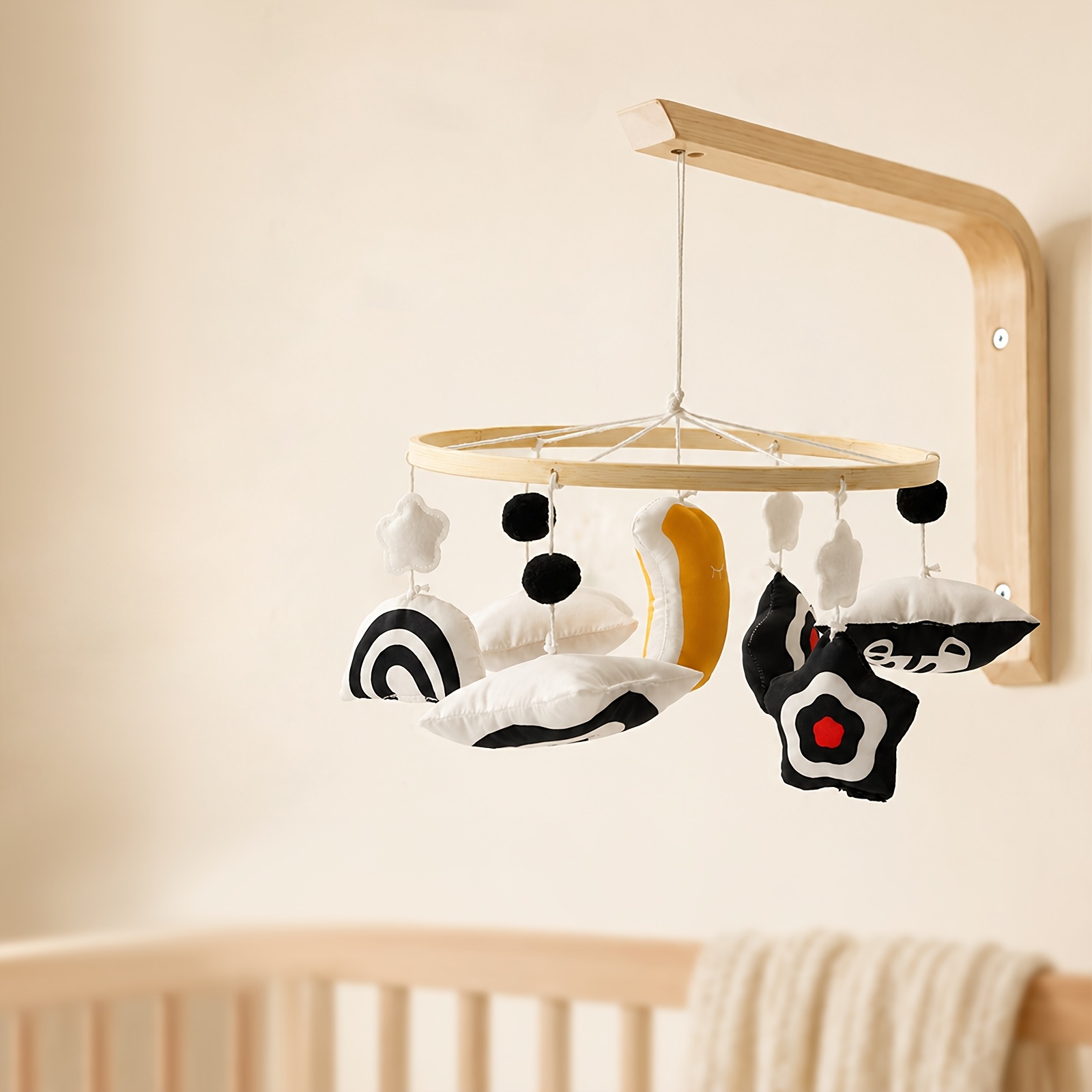 Moon Star Cloud Rainbow Shaped Ring Hanging Bed Bell