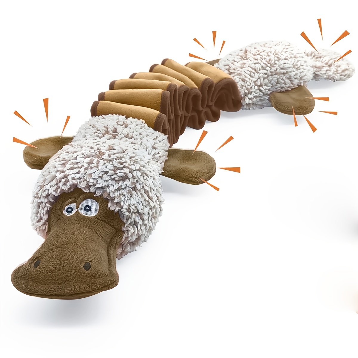 Image of Squeaky Dog Toys, Interactive Tug Of War Puppy Toys, Funny Plush Dog Chew Toys, Stuffed Dog Toys For Small, Medium And Large Dogs - Platypus