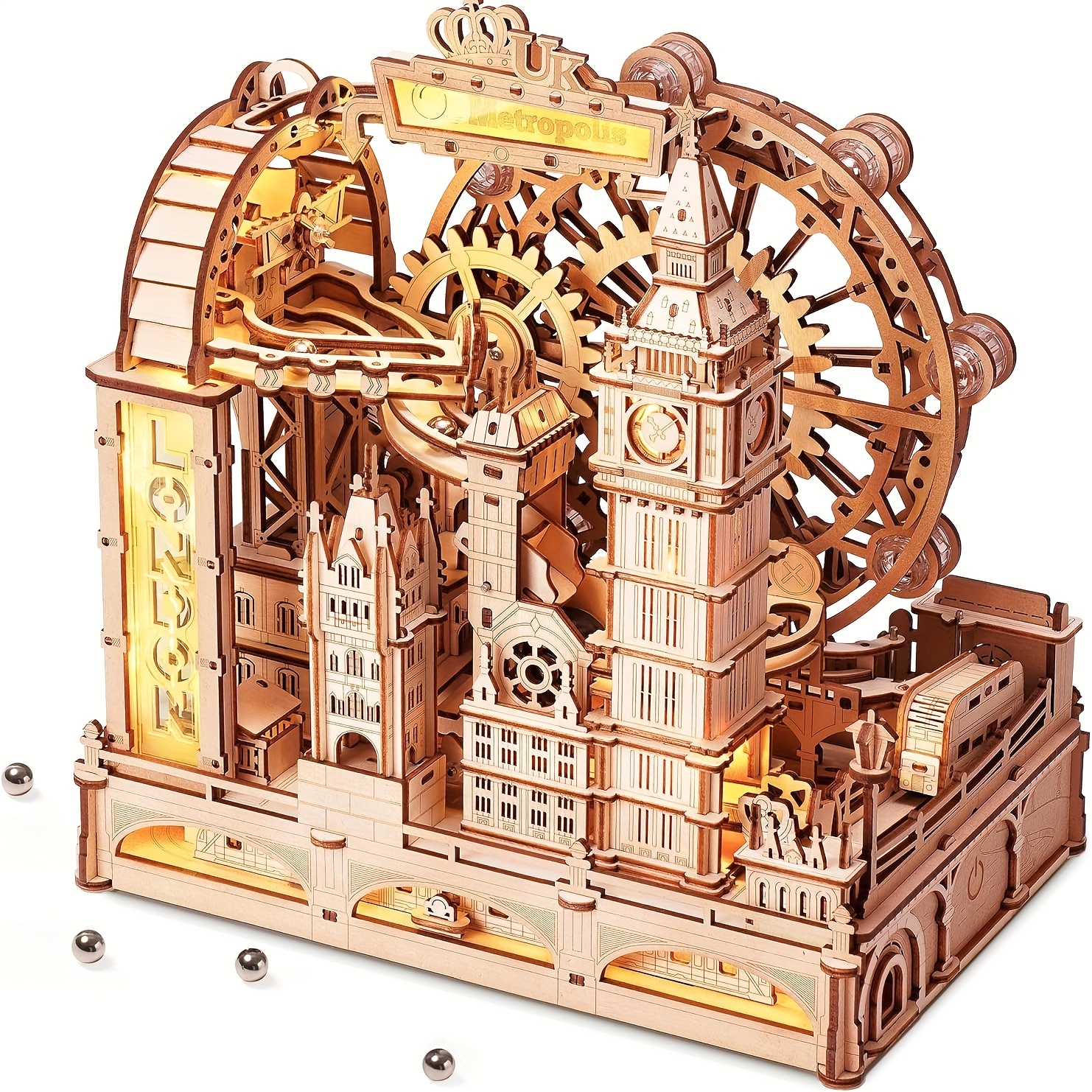 TEMU Robotime 3d Wooden Puzzle , Assembly Model, Desktop Home Decoration, Holiday Gift, Birthday Present For Craft Lovers (travel To London)-egb01