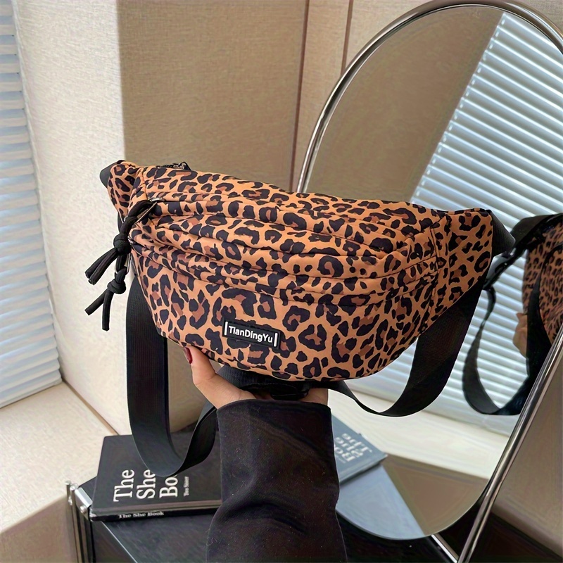 

Fashion Leopard Print Waist Bag, Simple Street Wear Fanny Pack, Trendy Crossbody Chest Bag For Sport Bum Bag Fanny Pack