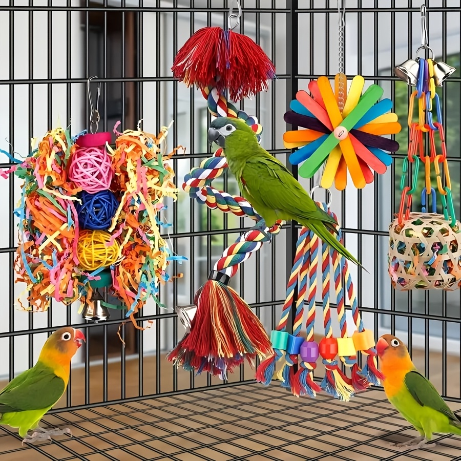 Parakeet Swing Bird Cage Stand Swing Wooden Bird Swing Perching