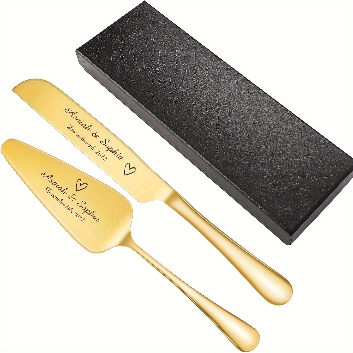 

Custom Engraved Stainless Steel Cake Server Set, Personalized For Wedding, Birthday, Anniversary, Graduation Parties, & Dining Utensil, Cake & Pie Serving Spatula,