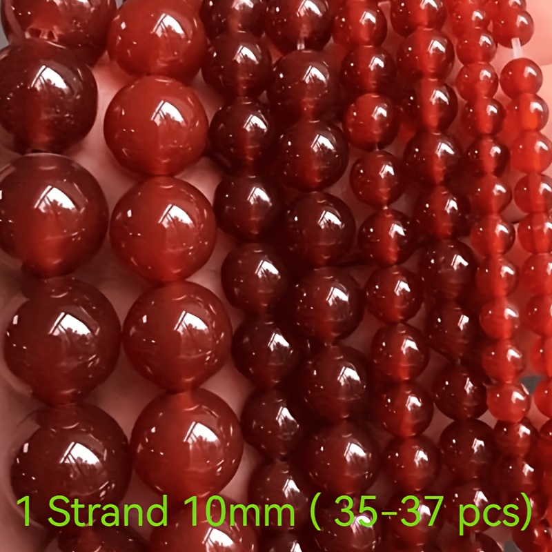TEMU 6/8/10mm Agate Round Beads - Loose Gemstones For Making, Natural Beads Suitable For Handmade Crafts - Unisex For Strand 6mm ( 58-60pcs) Strand