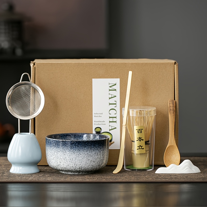7pcs Matcha Tool Set With Bamboo Spoon Matcha Bowl And Filter - Perfect Gift For Matcha Lovers