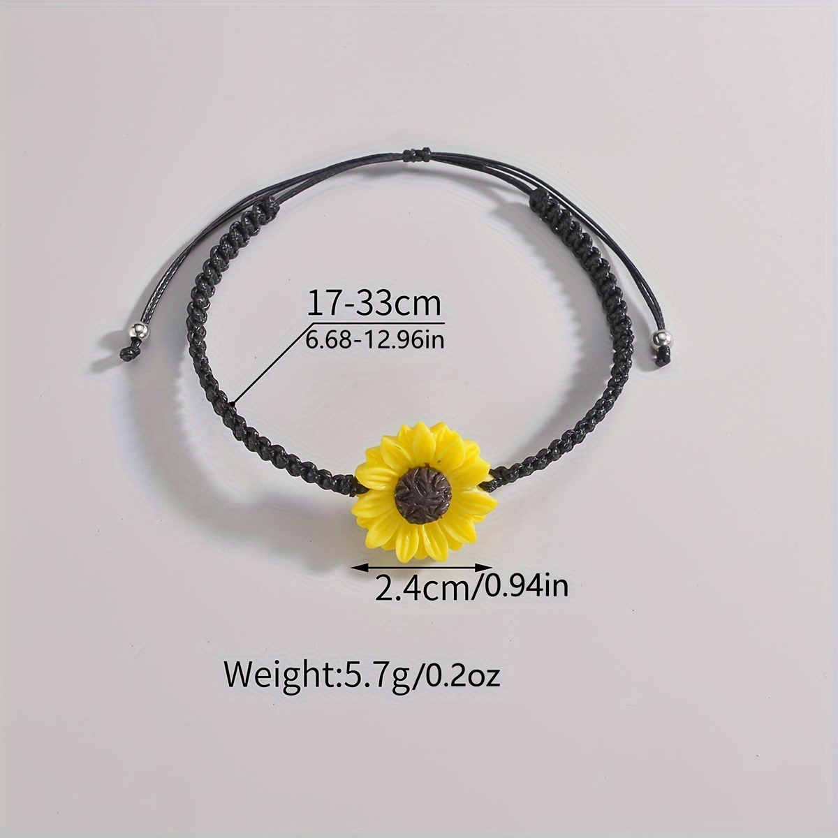 Boho Style Resin Anklet Sunflower Adjustable