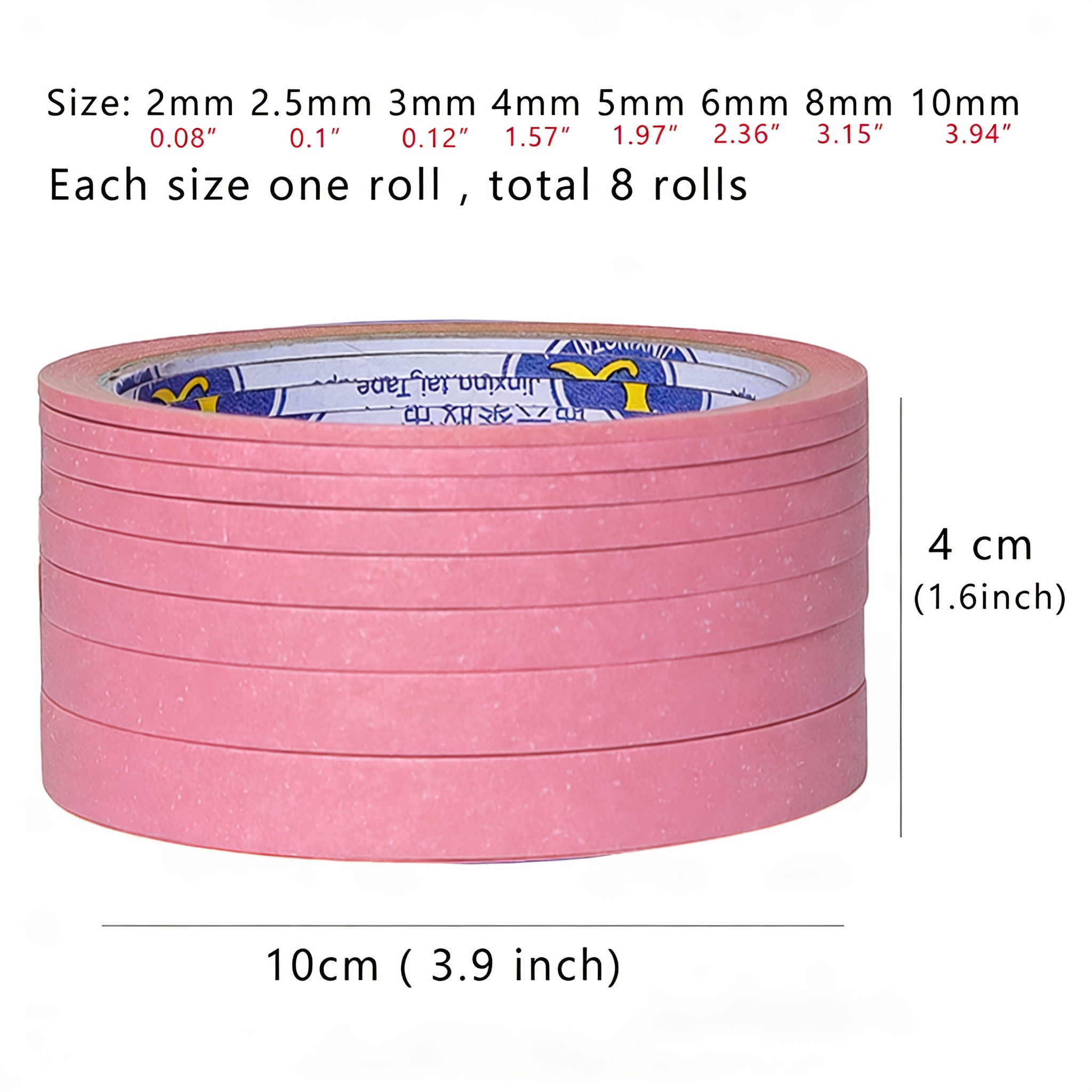E-shop Kunst- und Bastel-Masking Tape Set, geeignet für Malerei, Nagelkunst, Sprühmaskierung und Kleidungsentwurf. Es enthält 8 Rollen Klebeband,