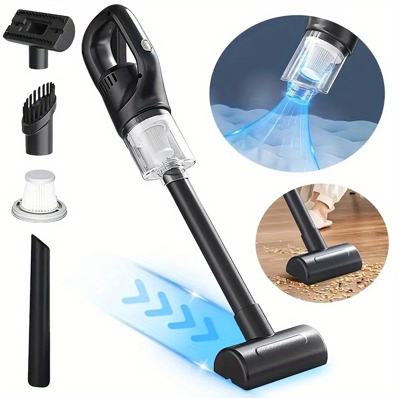 Aspiradora de Mano Inalámbrica con Carga Inalámbrica, Aspiradora Portátil para Coches, con Potente Succión Ciclónica, Adecuada para Vehículos, Oficinas y Hogares, Diseño Multifuncional Lavable, Succión Potente, Perfecta para Navidad, San Valentín