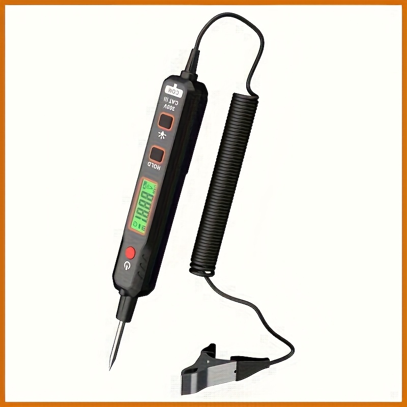 TEMU 1pc Automotive Circuit Tester Automotive And Maintenance Circuit Tester Digital Backlight Display For Automotive Circuit Voltage Tester