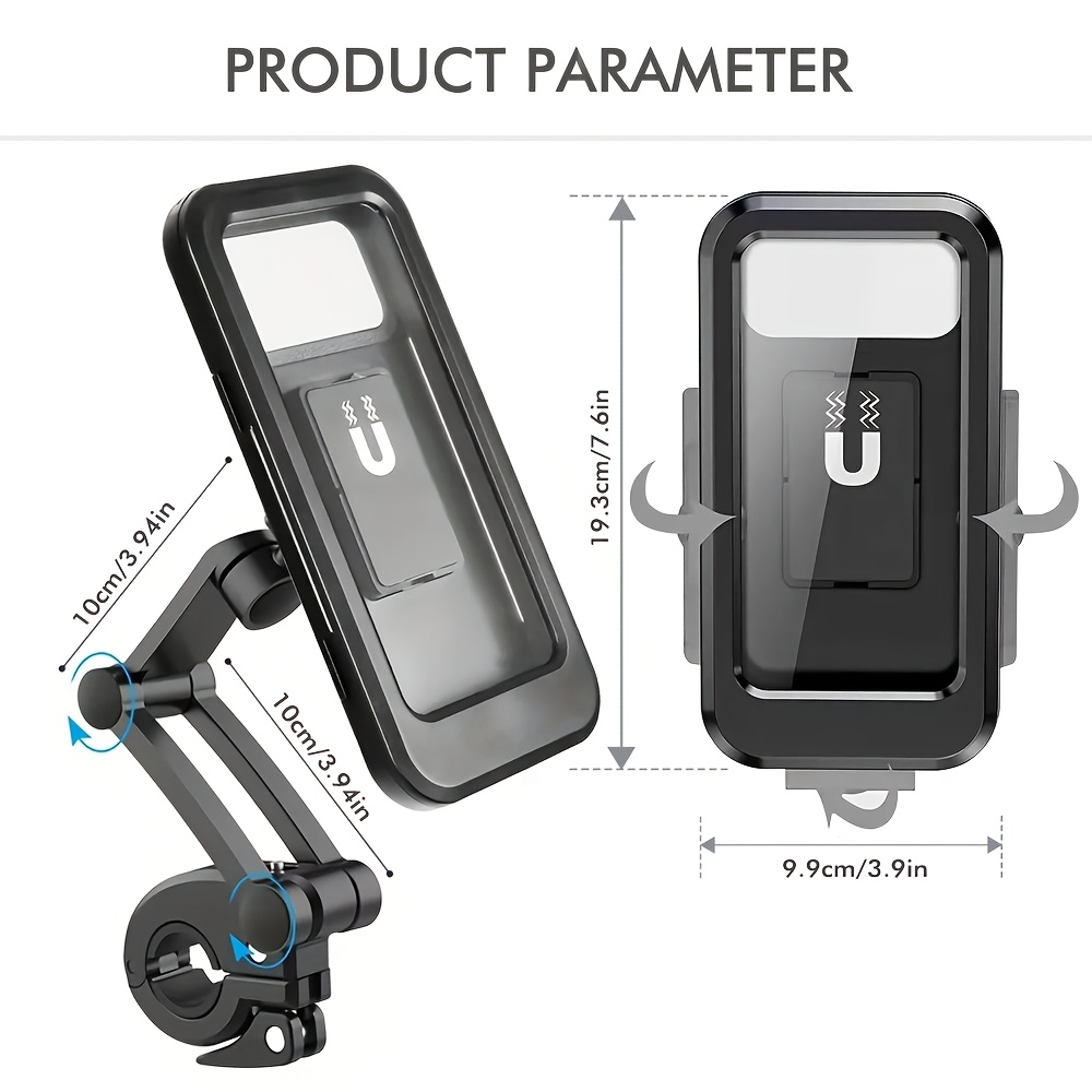 TEMU Rainy Weather Cycling Navigation Tool, And Phone Holder For Bikes And Motorcycles, Sealed Rain Cover Prevents Water Leakage, Clear Navigation