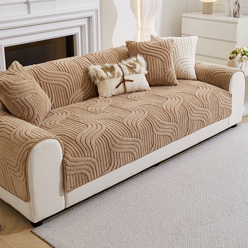 item picture 1pc padded plush sofa cushion suitable for   year round non slip durable pet   room bedroom home decoration sofa cover