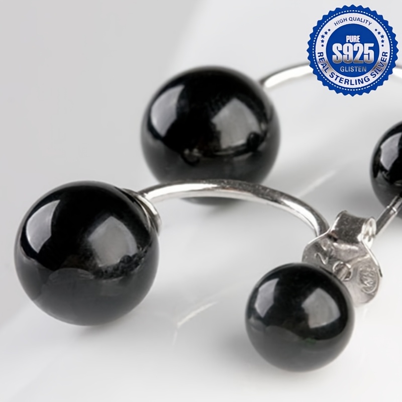 Bohemian Style Agate Bead Earrings, 925 Sterling Silver, Low Allergy, 4.2g