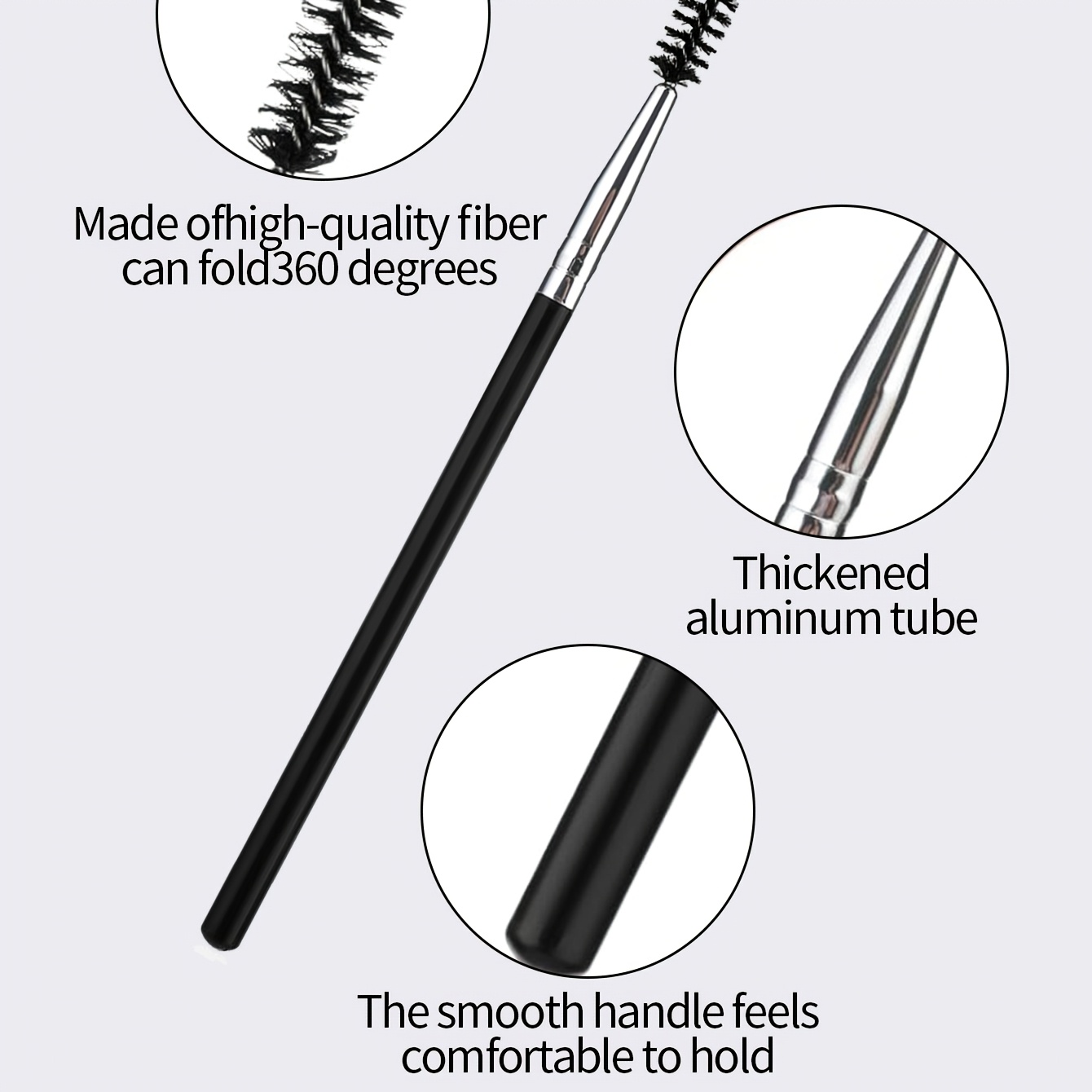 3pcs Soft Single-End Spiral Eyelash Brush Set