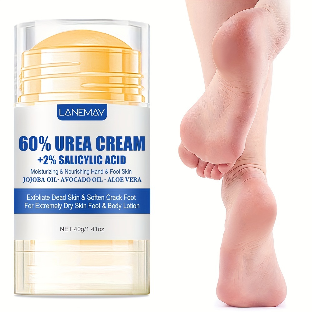 

40g 60% Urea Foot Cream Moisturizer With 2% Salicylic Acid For Dry Cracked Feet - Hydrates & Nourish Dry Skin - Foot Care For Women And Men, Contain Jojoba Oil Avocado Oil And Aloe Vera
