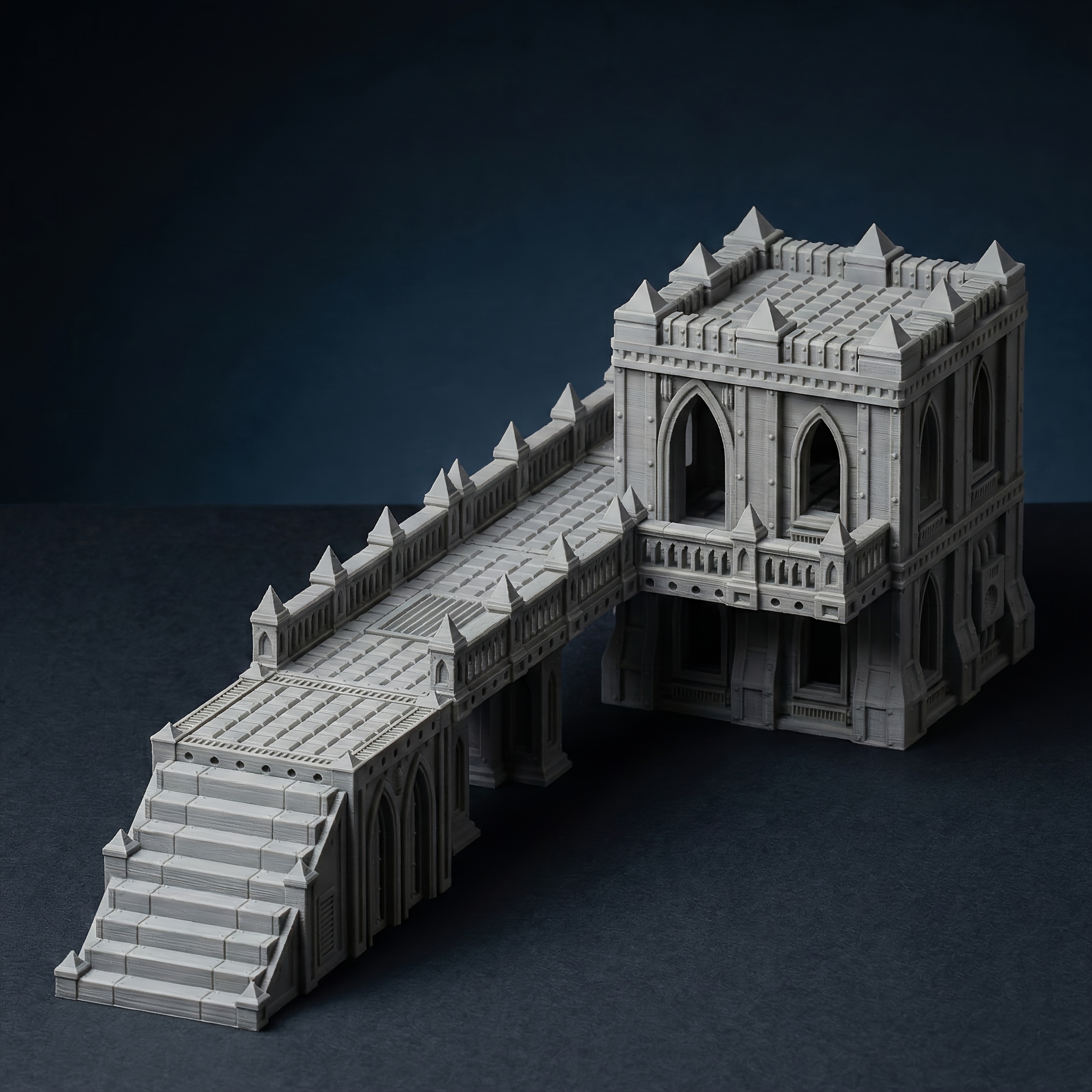 Gothic Industrial Miniature Fortified Tower & Bridge Set