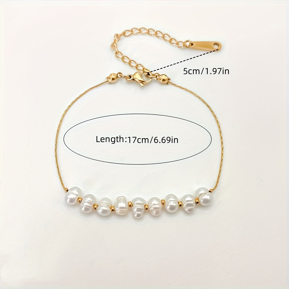 Freshwater Pearls Stainless Steel Bracelet, Elegant Gift