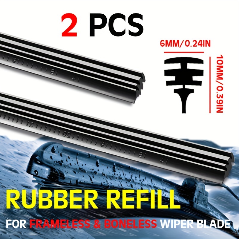 8-Piece 28” Universal Frameless Wiper Blade Refill Strips – Silicone, Front Windshield, Easy Install