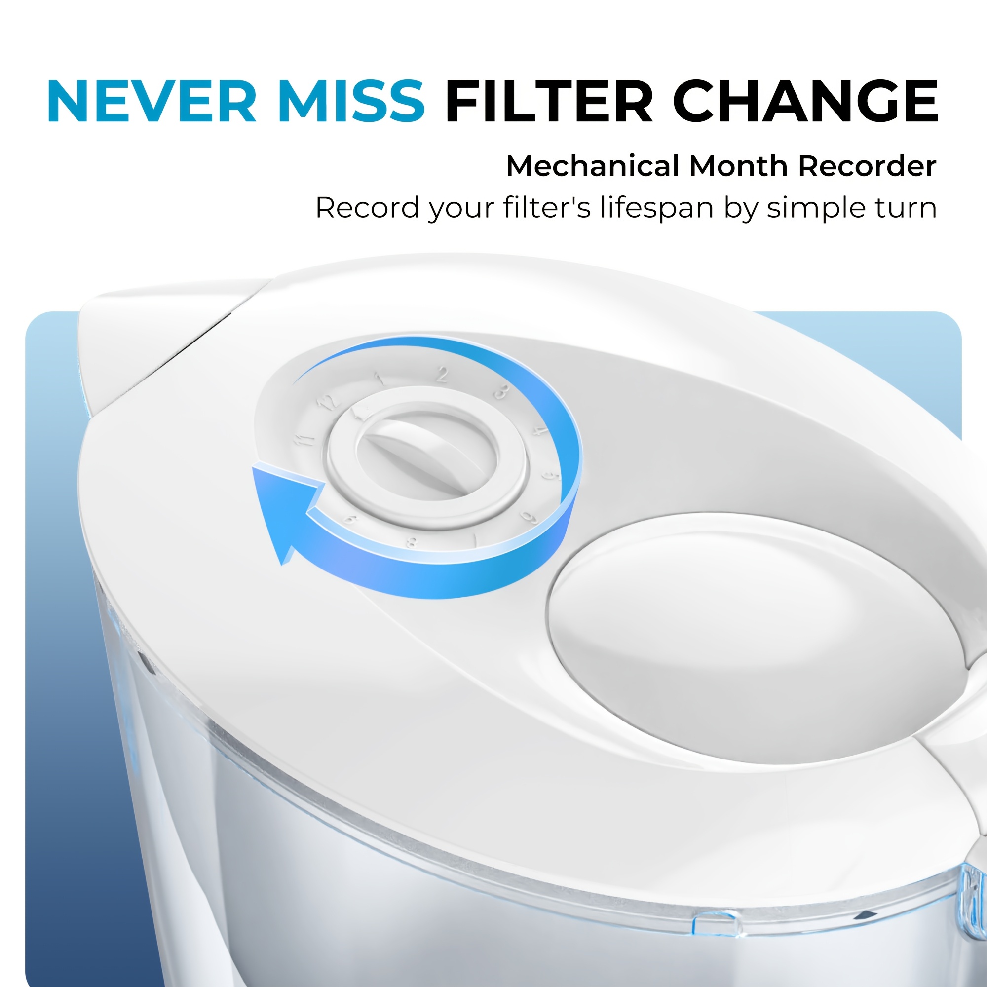 Water Filter Pitcher with 2 Filter Cartridges, 3.5L Capacity