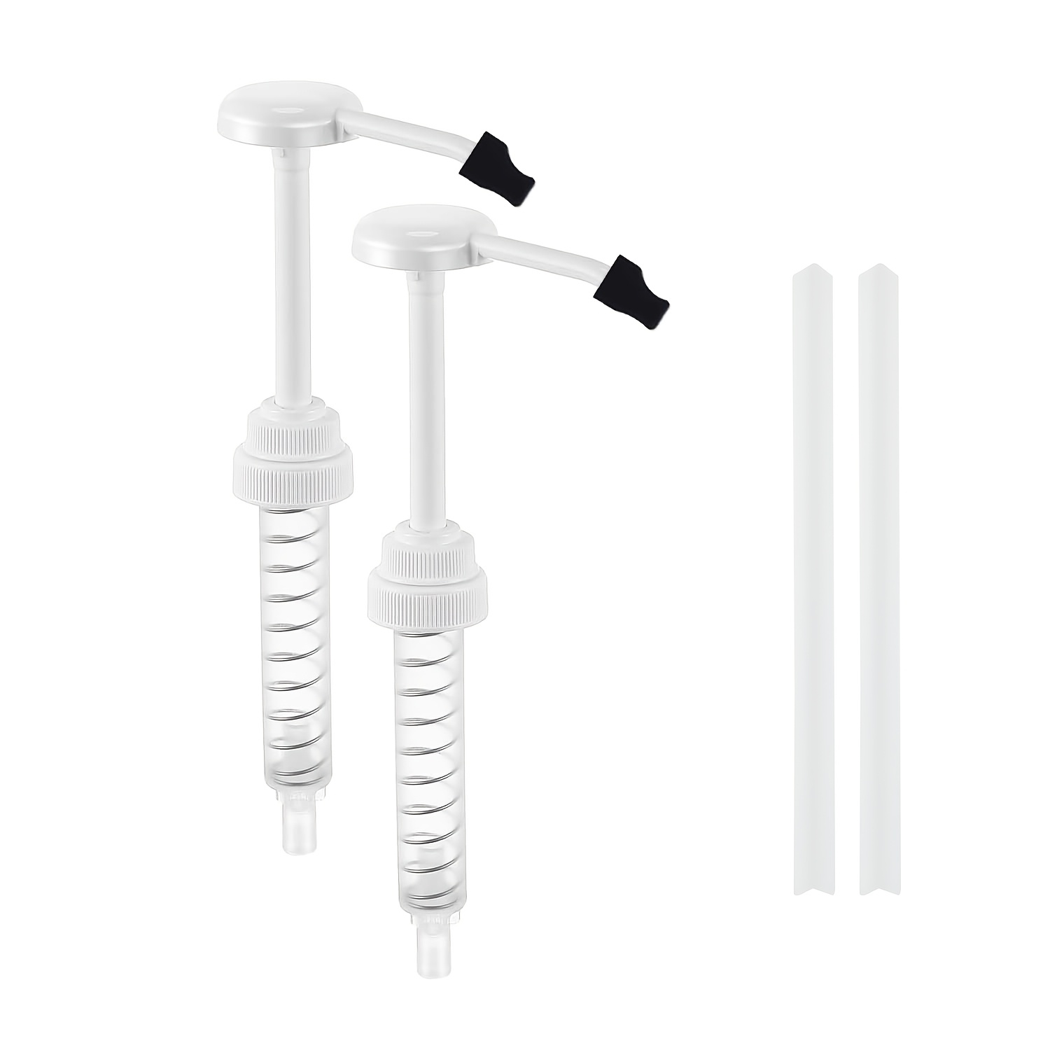 E-shop 2er-Set auslaufsicherer weißer Gallonen-Pump-Spender, mit 1-Unzen Flüssigkeitsausgabe, passend für 38-mm-Kaliber-Gallonenfässer mit
