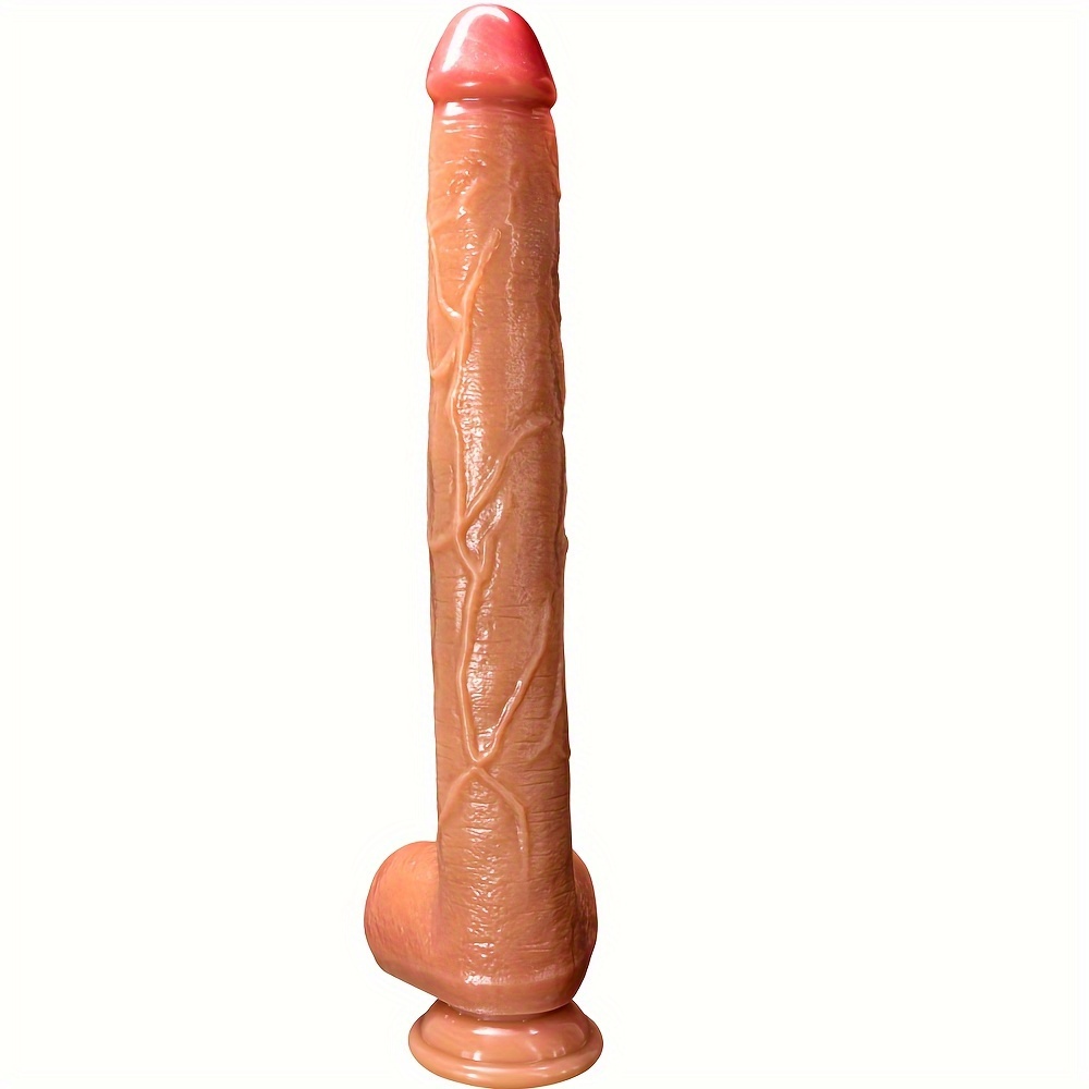 [1pc Long Thick Dildo Massage] 1pc Extra Long Penis Vaginal Plug Anal Plug Soft Liquid Silicone Long Thick Dildo Massage Stick Strong Suction Cup Adult Sex Toy