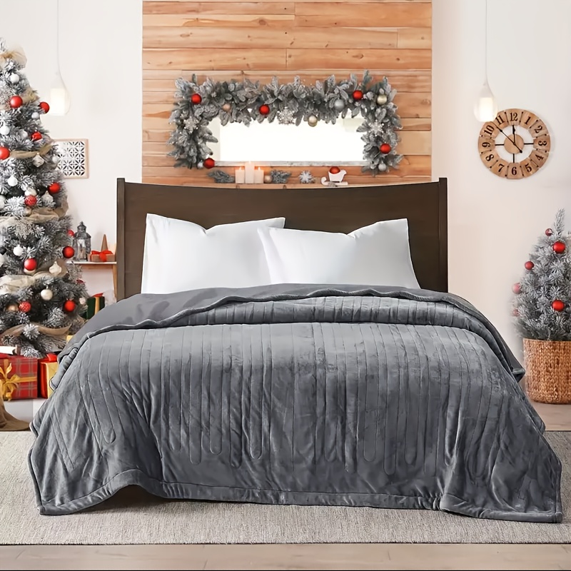 Couverture Électrique Queen, Couverture Chauffante Taille Reine avec 10 Niveaux de Chaleur et Réglage du Temps de Chauffe de 1 à 12 Heures, Flanelle vers Sherpa Inversible, Lavable en Machine