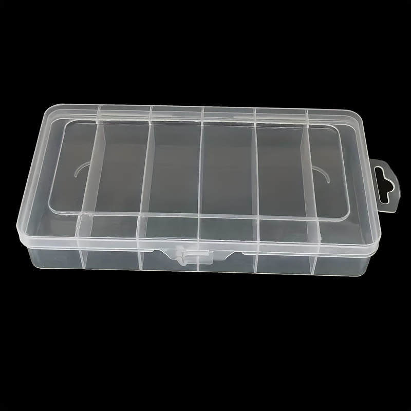 

6-compartment Rectangular Plastic Transparent Organizer Box For Toys And Jewelry Storage