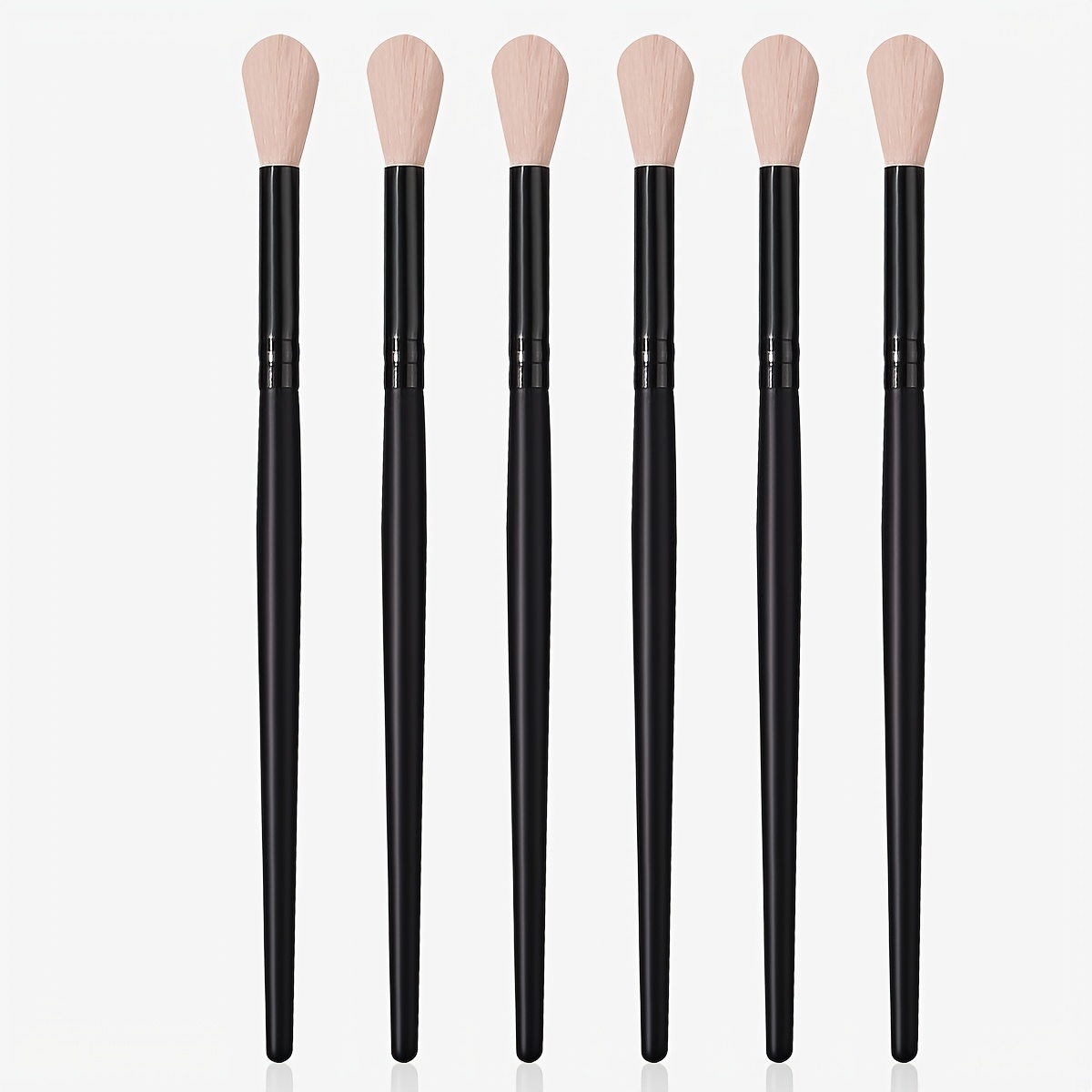 Image of 6pcs High-quality Makeup Brush Set Including Highlighter, Blending, And Detail Brushes, Perfect For Beginners And Portable For Beauty Applications