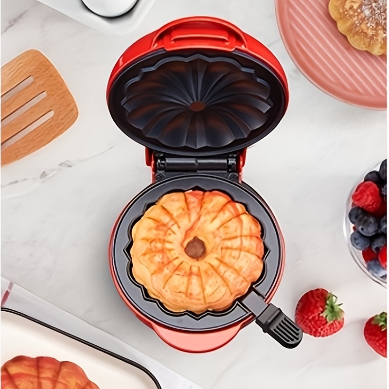 

Mini Cake Maker Multifunctional Home Use, Round Waffle Maker, Mini With Coating, 550w Double Sided Heating, Intelligent Temperature Control, 110v-130v Us Plug