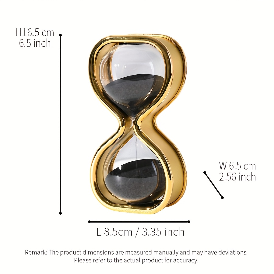 Modern Golden Hourglass Timer with Colorful Sand