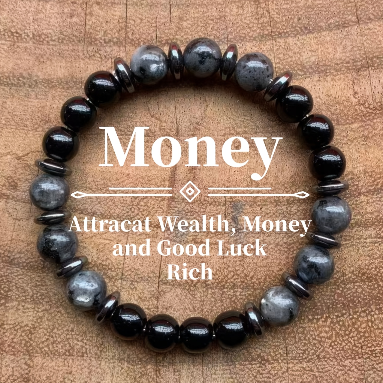 Image of Black Glitter And Obsidian Bead Money Bracelet, Attracting Wealth, , And . Handmade Natural Stone Jewelry, Suitable For Daily Wear