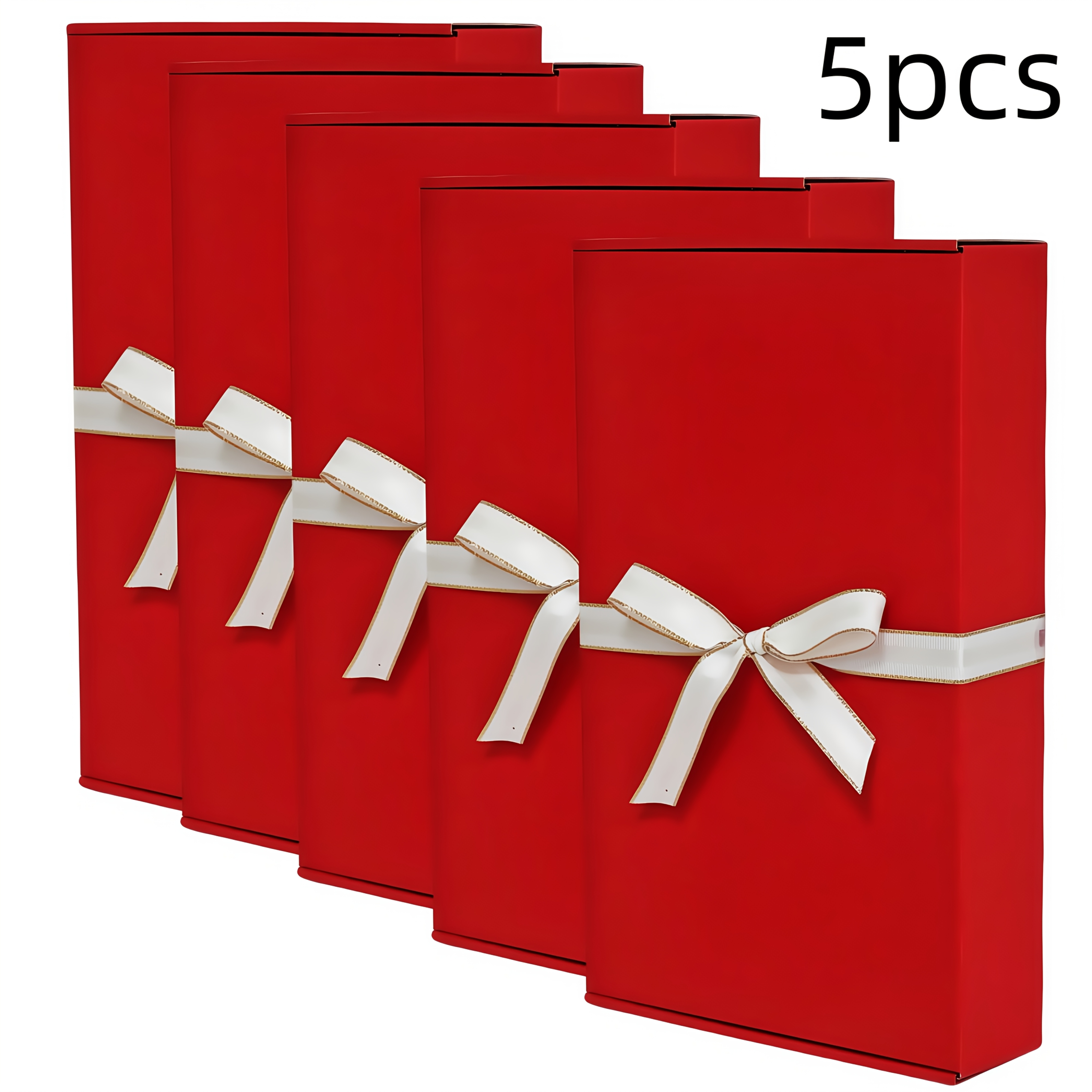 Weiße Geschenkbox Mit Schleifenband & Bastgras – 25x18,4x9 Cm – Faltbar, Luxuriös, Für Hochzeit, Geburtstag & Valentinstag
