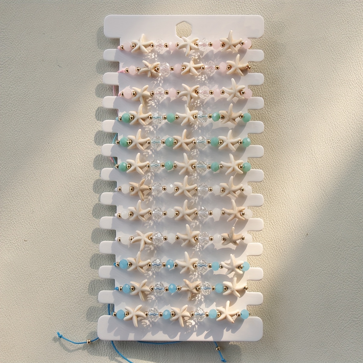 TEMU Ensemble de Bracelets Ajustables Élégants en Résine Semi-Transparents avec Perles et Étoiles de Mer pour la Fête du Festival des Femmes
