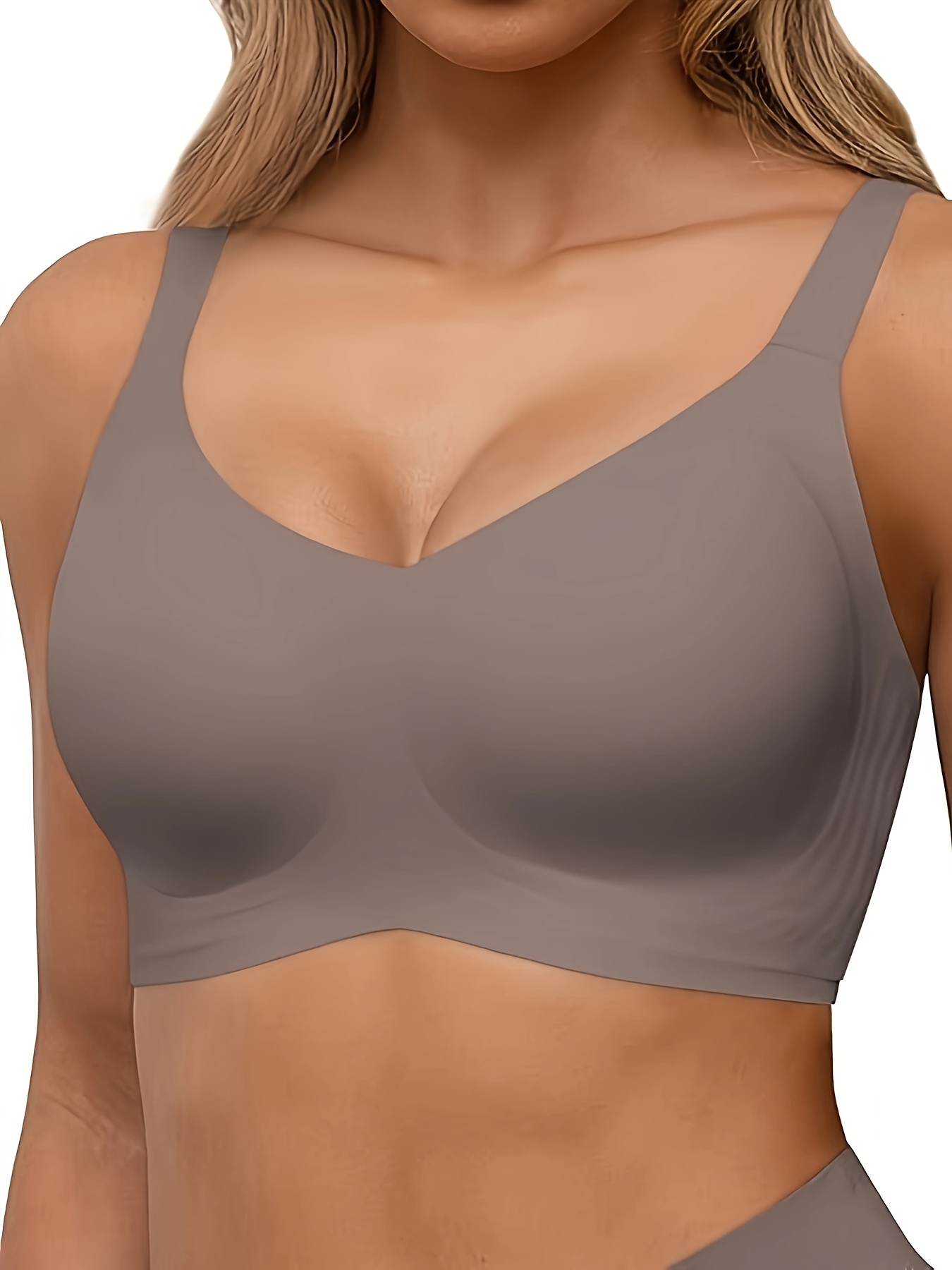 item picture seamless full coverage wire free push up bra for women comfortable v neck supportive underwire