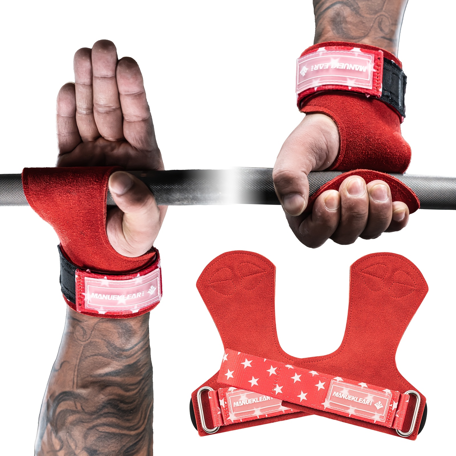 MANUEKLEAR gewichthefbanden voor de sportschool, duurzame gewichthefbanden, dempende polsbanden
