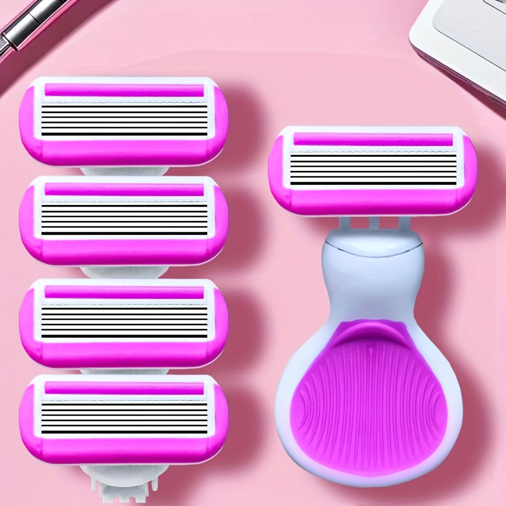 Image of 6-layer Blade Women&;s Manual Shaving Razor. Shaving For Removing Body Hair. Replaceable Head For . Hypoallergenic. Suitable For Combination Skin