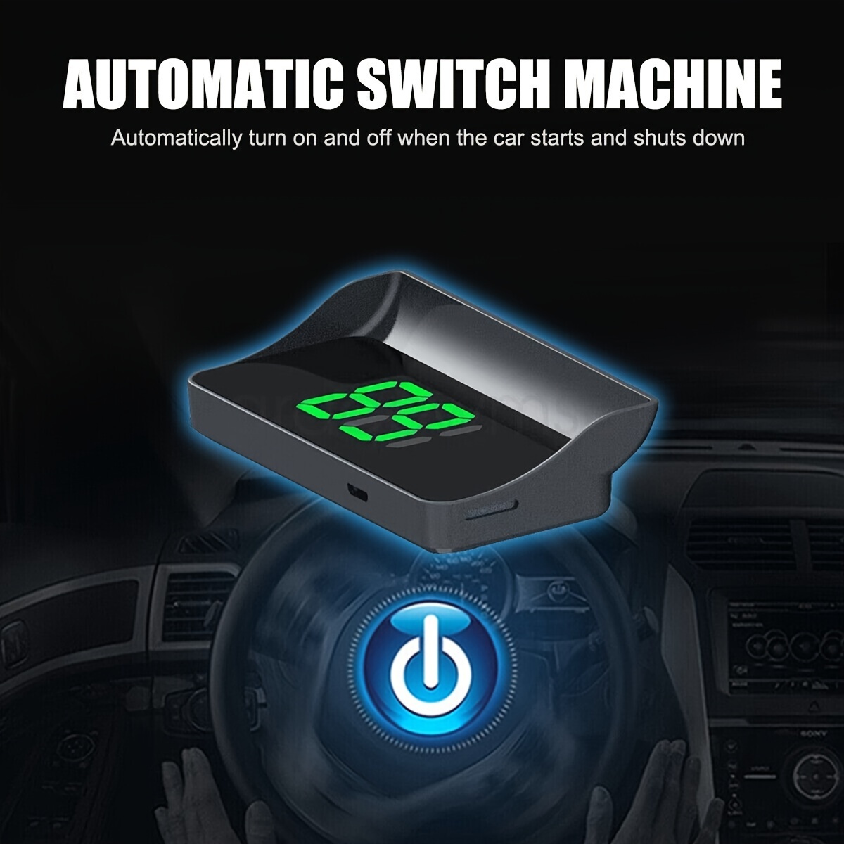 gps speedometer hud display for cars trucks real time mph with green font for dashboard or windshield usb cable reflective film vehicle speed monitoring display durable abs material details 1