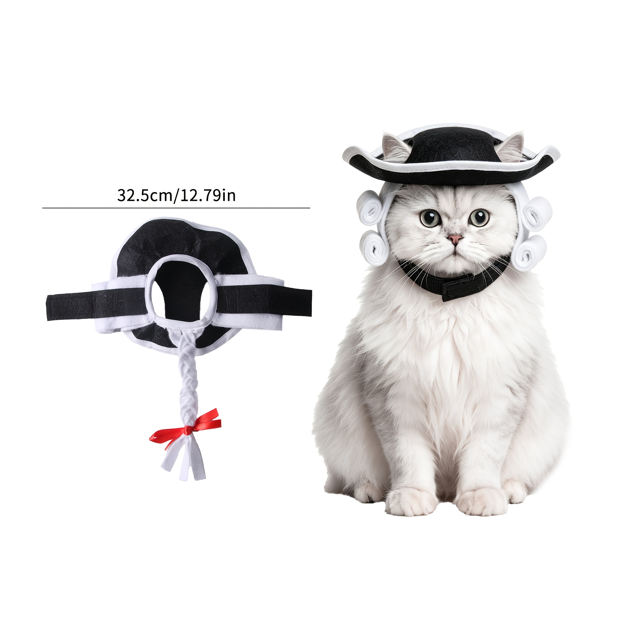 TEMU Chapeau de chat adapté à toutes avec ruban adhésif - Accessoire de transformation réaliste de et de chat pour costumes à thème, séances photo -