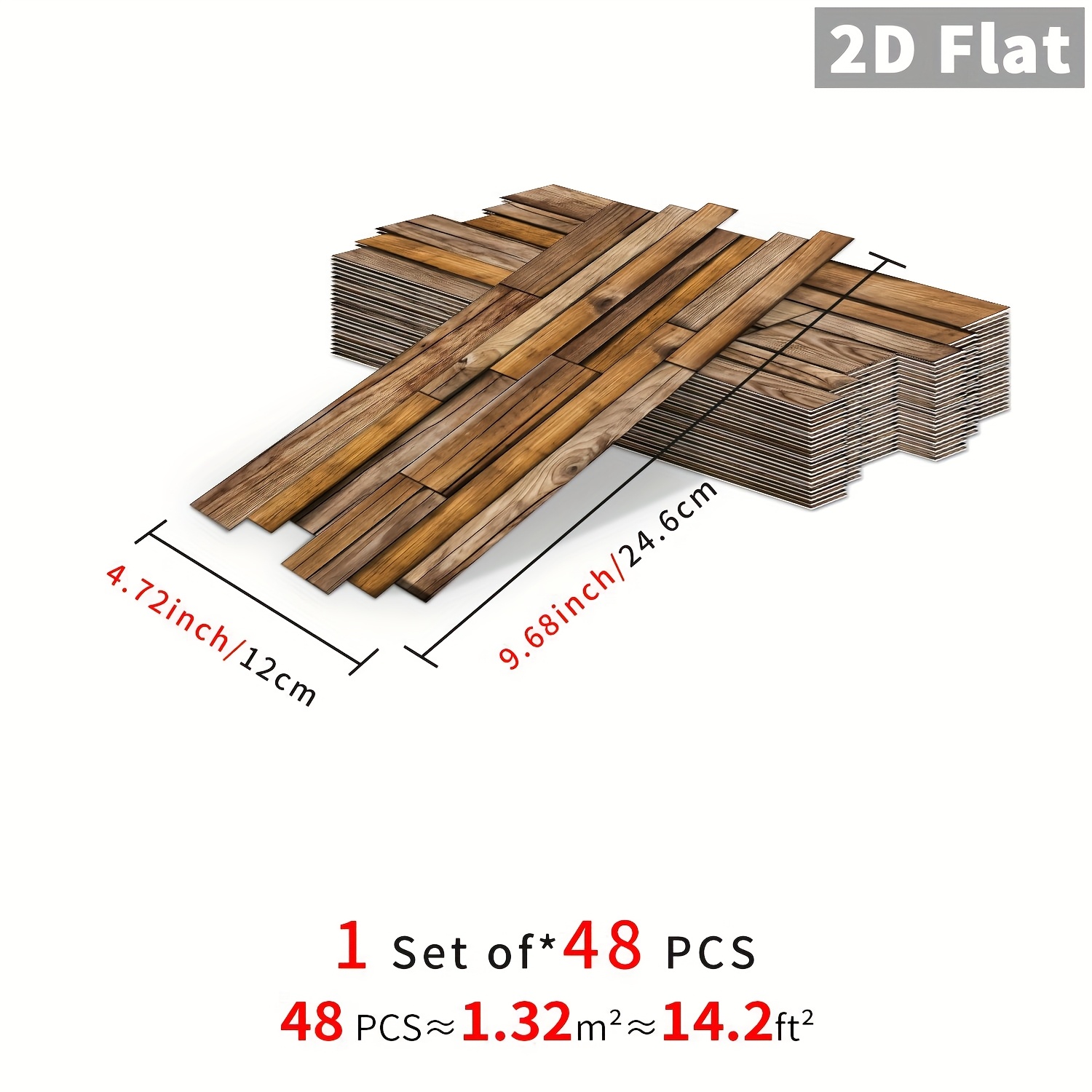 Image of Yellow Wood Grain Wall Tiles - 12/24/48pcs, Waterproof & Oil-resistant, Decor For Kitchen & Bathroom, Bathroom Tiles Self Adhesive Waterproof