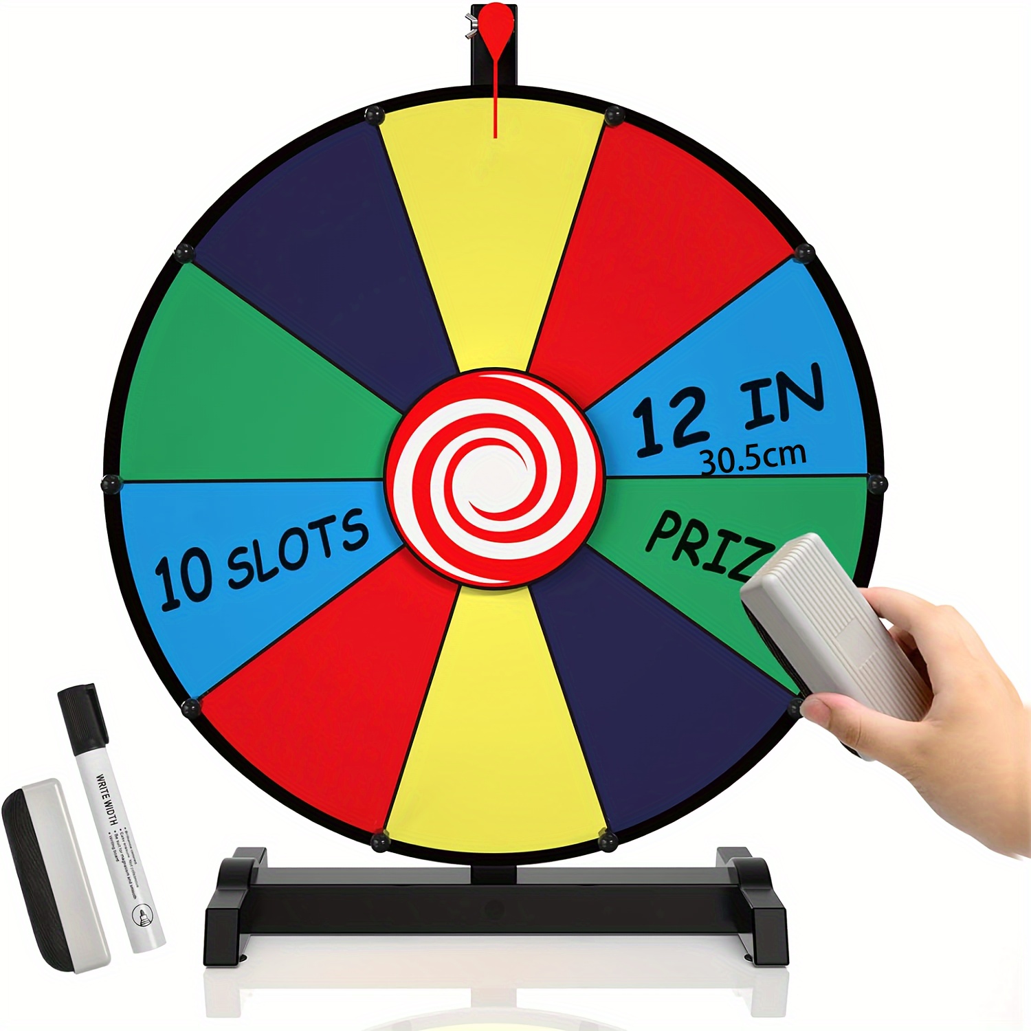 

12 Inches Spinning , 10 Slots Tabletop Spinner - Heavy Duty Base Roulette Wheel For Carnival, Trade Show, Win Fortune