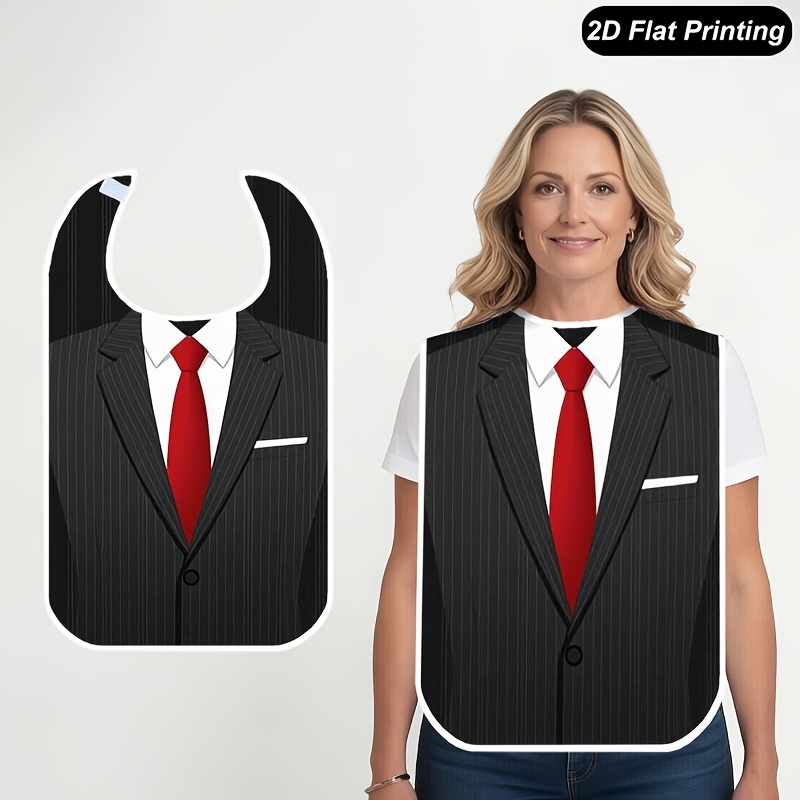 TEMU 1pc Adult Bib, Suit 2d Flat Print Design, Dining For Adults Bib, Suitable For Home, Restaurants, Kitchens, Dining Table, Parties, Weddings,