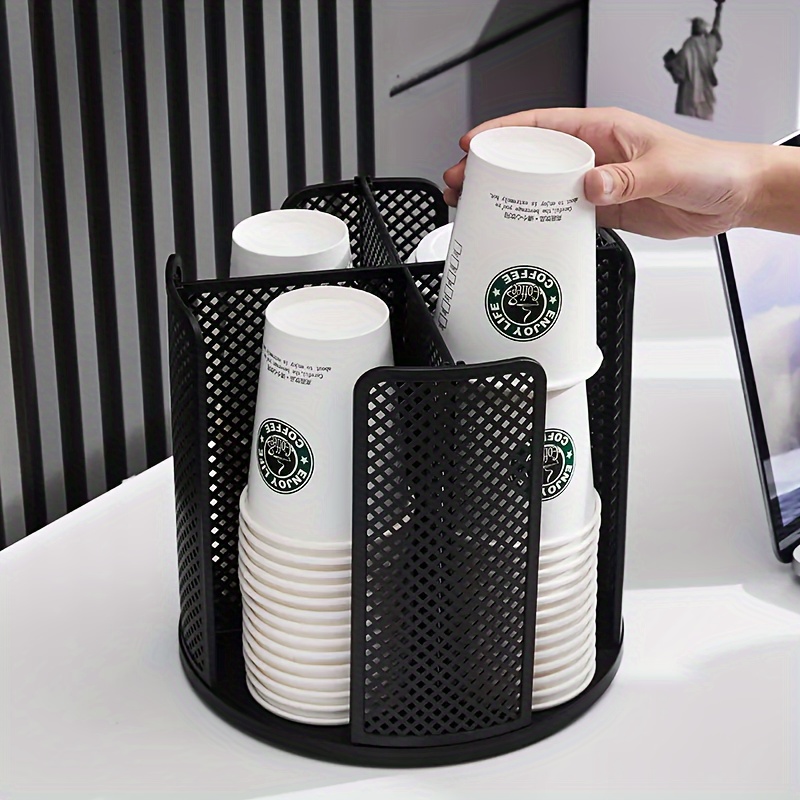 

360° Rotating High-capacity Cup Holder - Pp Material, Coffee Shops, Offices & Homes