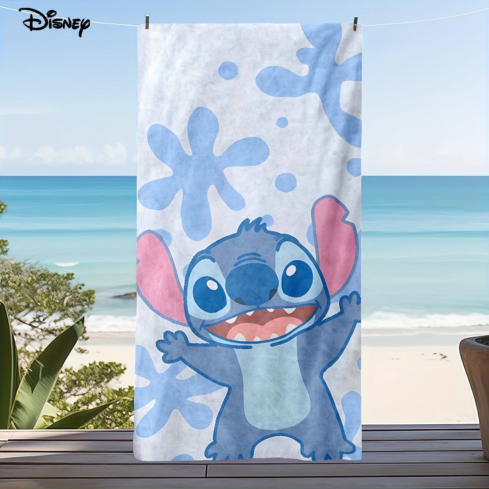 

1pc Stitch Beach Towel, Super Absorbent & Quick-drying Swimming Towel, Lightweight & Soft Beach Blanket, Suitable For Beach Swimming Outdoor Camping Travel, Ideal Beach Essentials