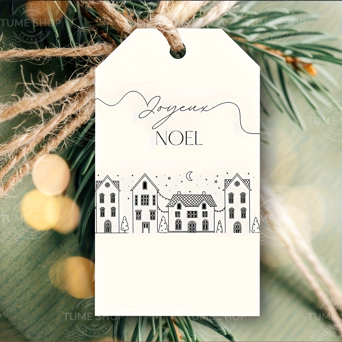 TEMU 48 étiquettes " Noël" avec arbre et lettrage cursif - Autocollants multicolores pour cadeaux de Noël, décorations, cartes et emballages