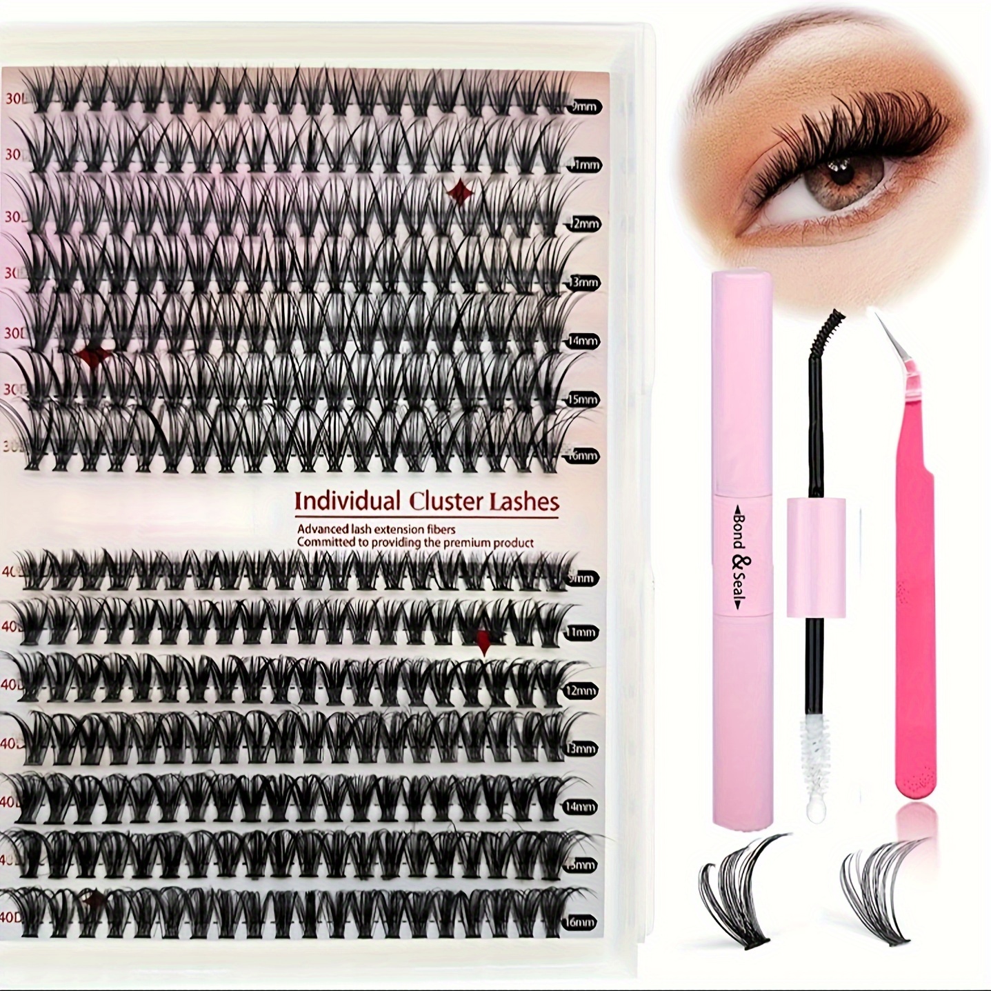 

Complete Eyelash Extension Kit With 280 Individual 30d/40d Lashes, Adhesive, Applicator, Tweezers & Beginner's Guide - Easy Application For