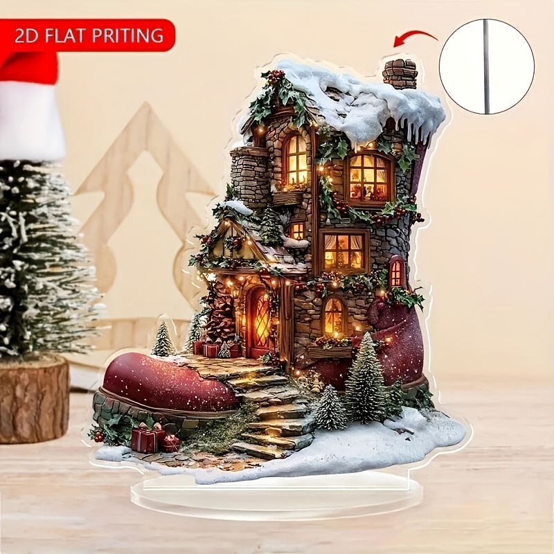 

1pc Christmas Decor, , 2d , -free, For Christmas, , New 's, , Mounting, Multipurpose Use, No