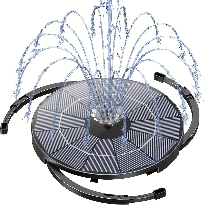 

1pc Solar Bird Bath Fountain Pump, Upgraded 3.5w Diy Kit With 9.8-foot Electric Wires, Multiple Nozzles, 7.08 Inch Plastic Outdoor Water Feature For Garden, Pond, Patio, Corded Solar Powered Operation