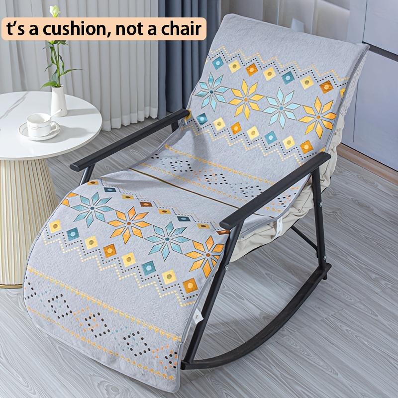 Bohemian Chaise Lounge Chair Cover Non-Slip Sofa Slipcover with Elastic  Straps for Office, Rocking, and Living Room Chairs Gray Floral