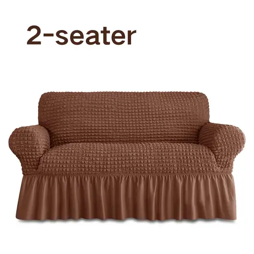 1 armchair slipcover with skirt easy to clean stretchable polyester couch cover for 1 2 3 seater sofas pet friendly elastic band closure contemporary country for home office decor