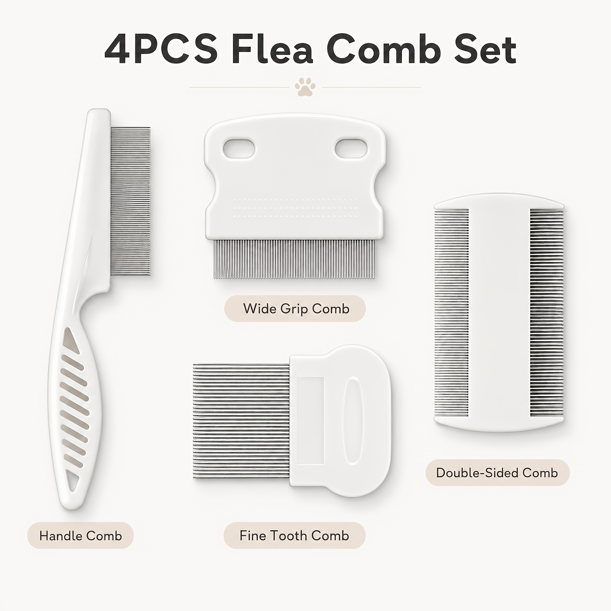 4pcs pet comb set stainless steel fine tooth grooming combs for cats and dogs     and loose hair removal tools Product details 4